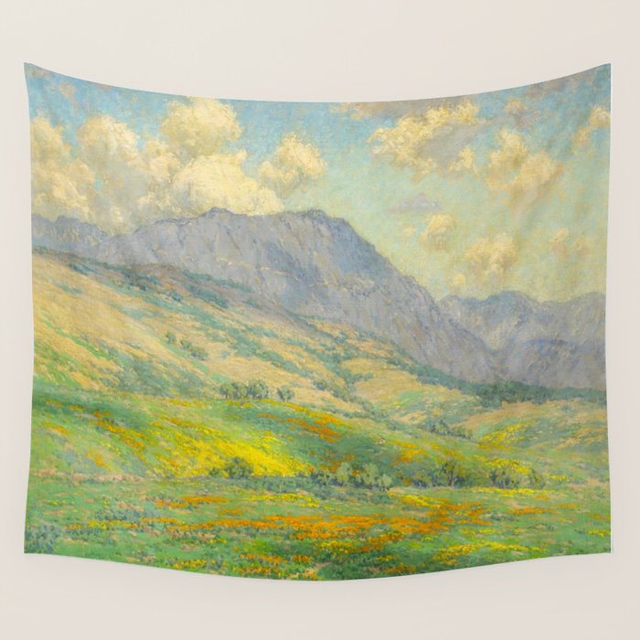 Granville Redmond Hazy Day In Antelope Valley, 1932 Oil Painting Vintage American Art Wall Tapestry