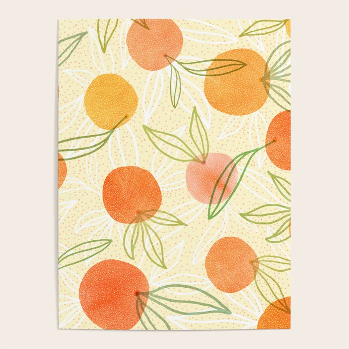 Summer Citrus Tropical Fruit Series Poster