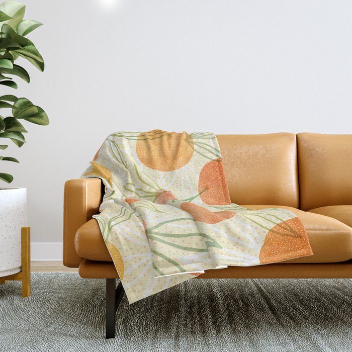 Summer Citrus Tropical Fruit Series Throw Blanket