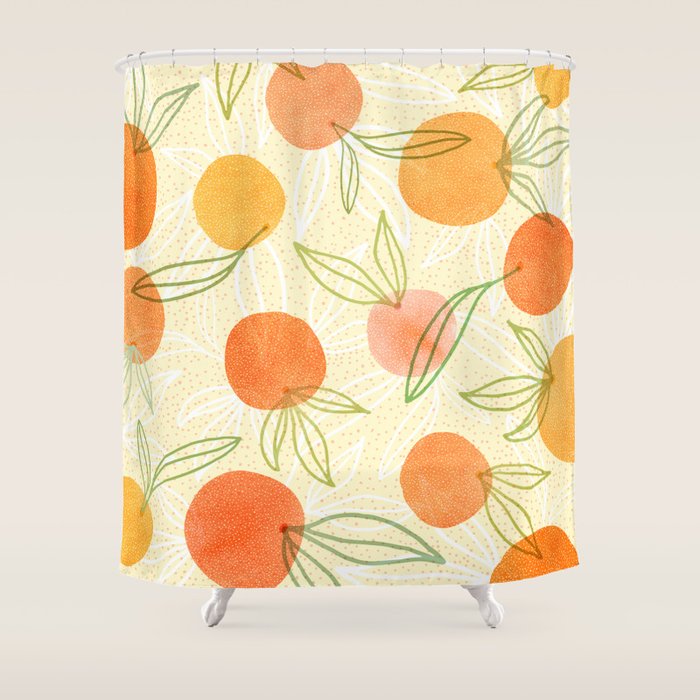 Summer Citrus Tropical Fruit Series Shower Curtain