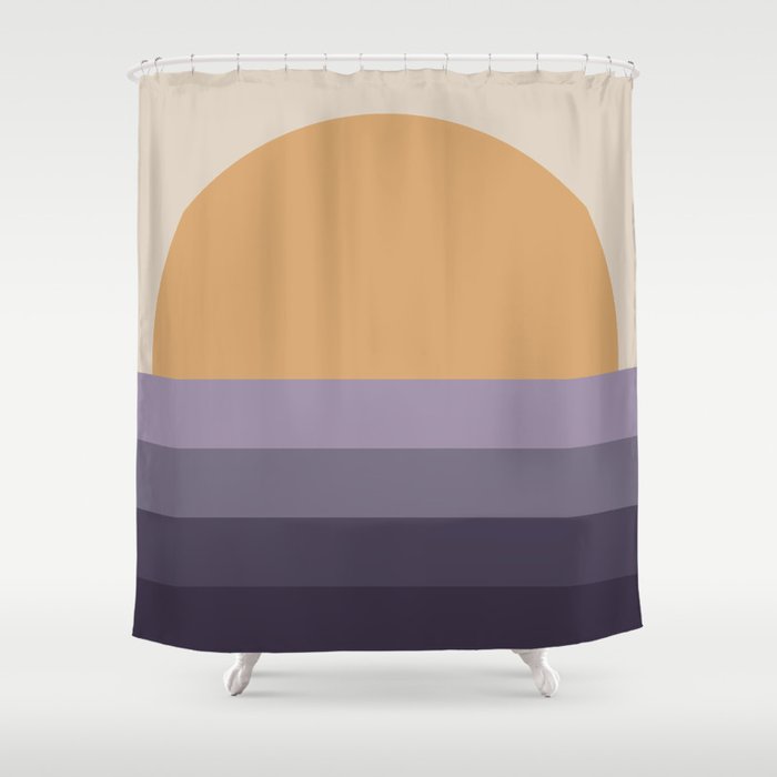 Minimal Retro Sunset Sunrise - Purple Mauve Dusk Shower Curtain