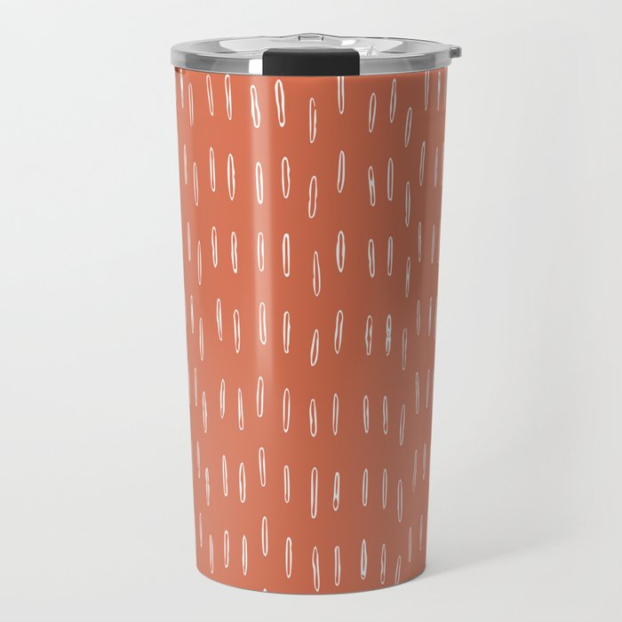 Boho, Raindrops Pattern In Terracotta Travel Mug
