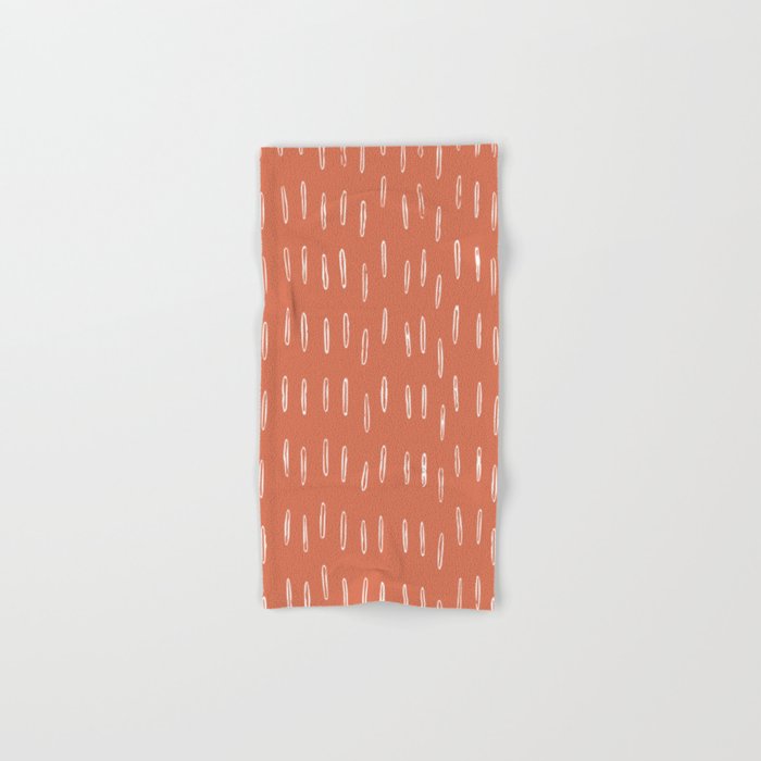 Boho, Raindrops Pattern In Terracotta Bath Towel