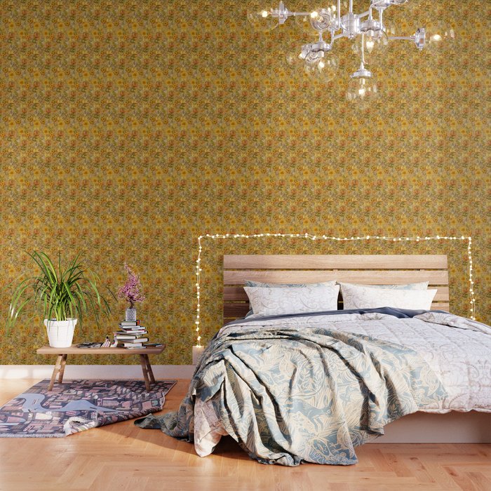 Rose Vintage Inpsired Retro, Warm Colors 70s, Boho Wallpaper