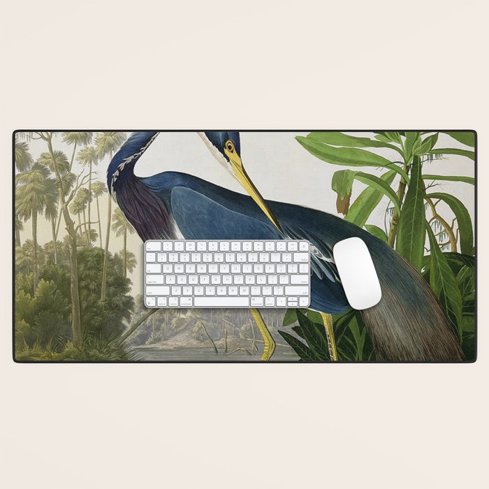 John James Audubon Louisiana Heron Painting Desk Mat