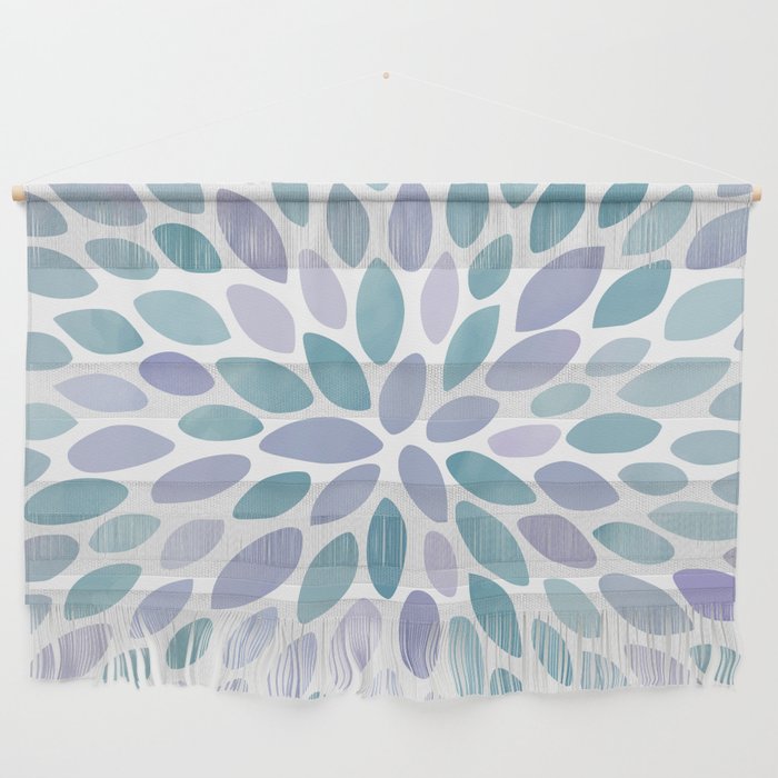 Festive, Flower Bloom, Purple And Teal, Floral Prints Wall Hanging