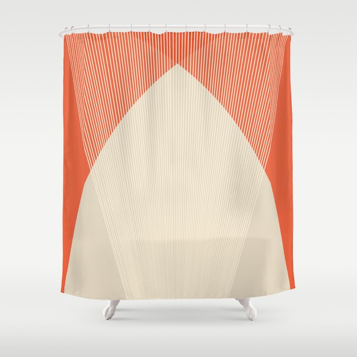 Cecilia Shapes Iii - Bright Red Shower Curtain
