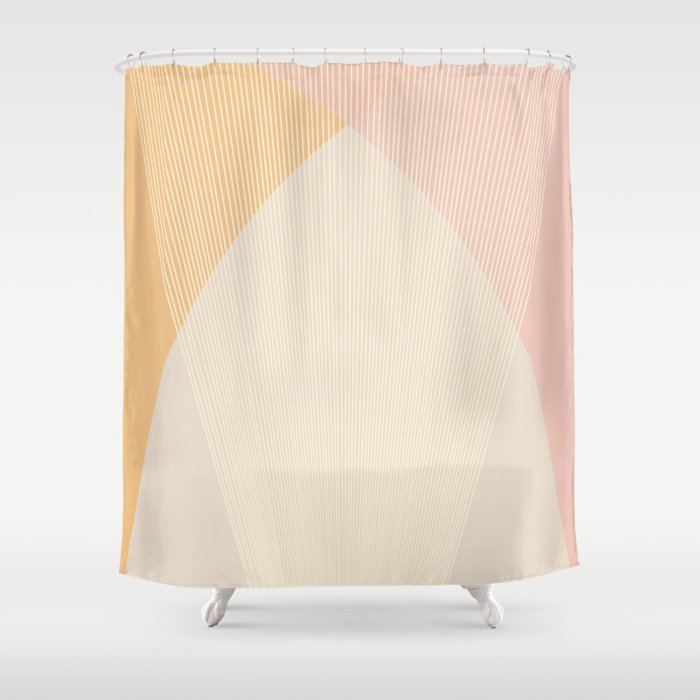 Cecilia Shapes Ii - Neutral Orange And Pink Shower Curtain