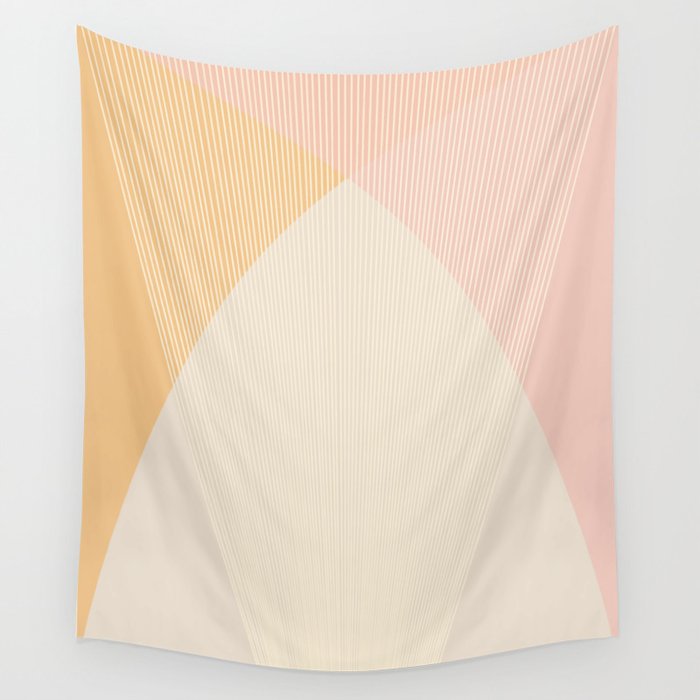 Cecilia Shapes Ii - Neutral Orange And Pink Wall Tapestry