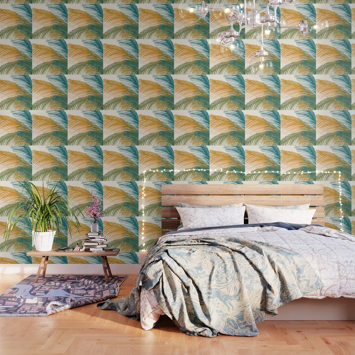 Golden Hour Palms Modern Botanical Wallpaper
