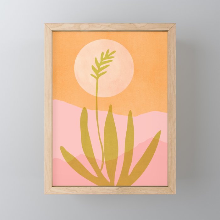 Desert Moon Colorful Landscape Mini Art Print