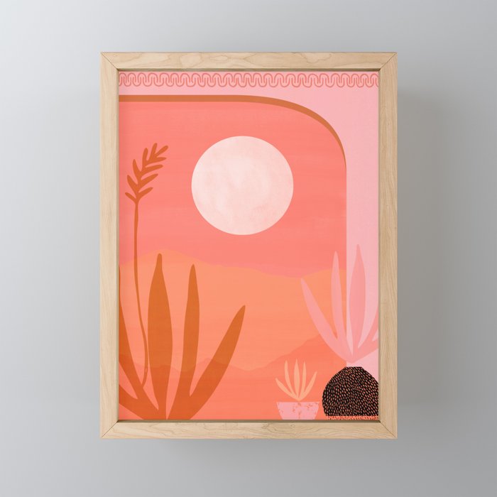 Pink Desert Whimsical Landscape Mini Art Print