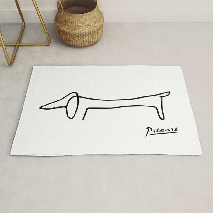 Pablo Picasso Dog (Lump) Artwork Shirt, Sketch Reproduction Rug