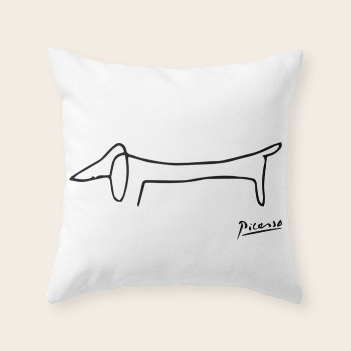 Pablo Picasso Dog (Lump) Artwork Shirt, Sketch Reproduction Throw Pillow