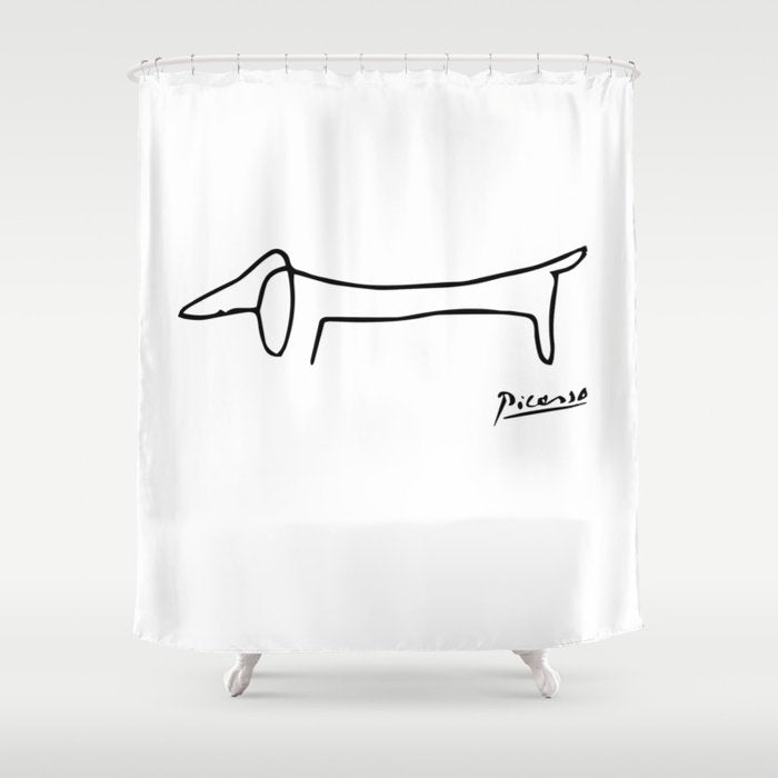 Pablo Picasso Dog (Lump) Artwork Shirt, Sketch Reproduction Shower Curtain
