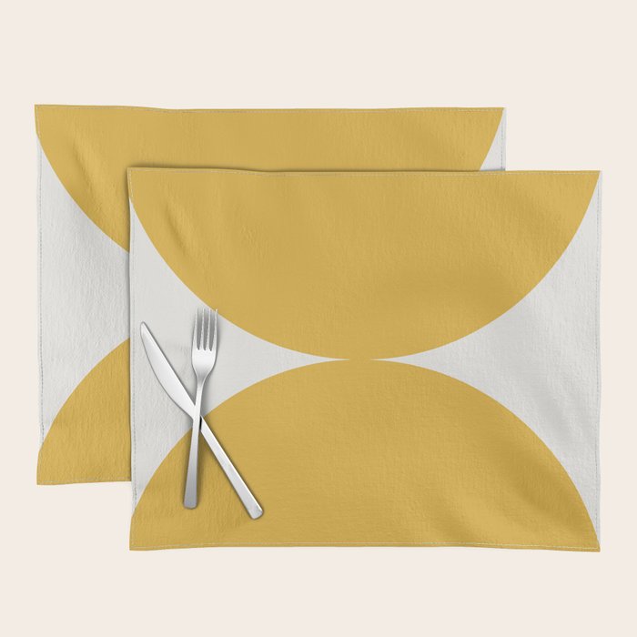 Bold Geometric Shapes Maximalism Xii Golden Yellow Placemat