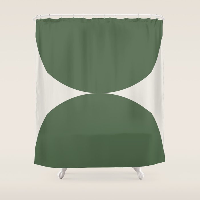 Bold Geometric Shapes Maximalism Xiii Green Shower Curtain