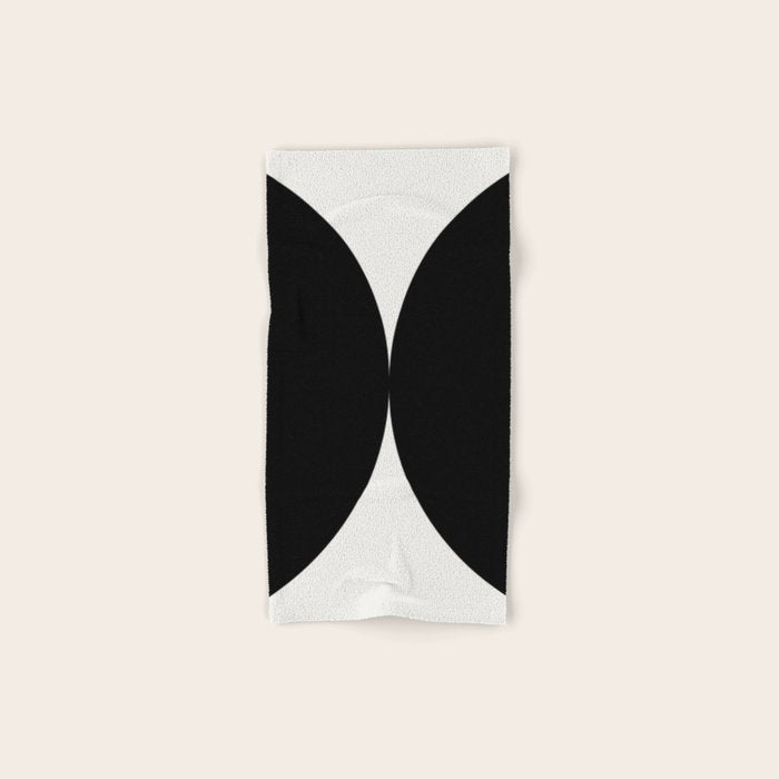 Bold Geometric Shapes Maximalism X Black And White Bath Towel