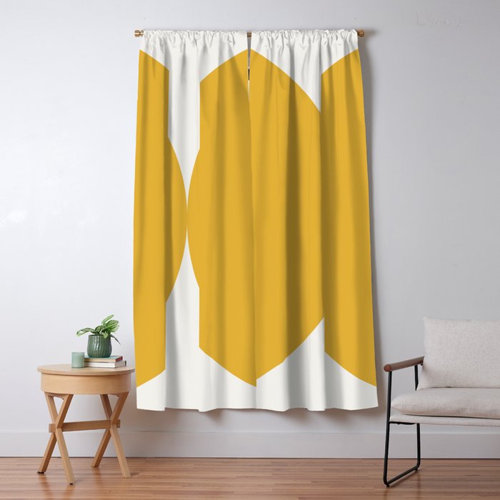 Bold Geometric Shapes Maximalism Xii Golden Yellow Window Curtain