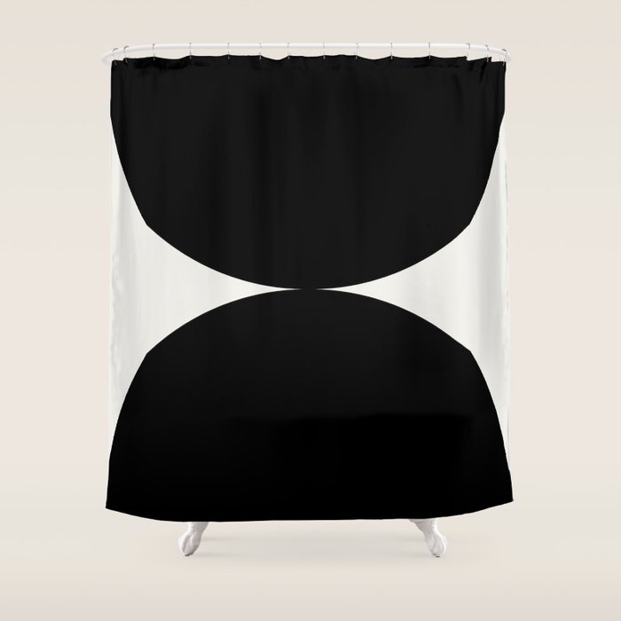 Bold Geometric Shapes Maximalism X Black And White Shower Curtain