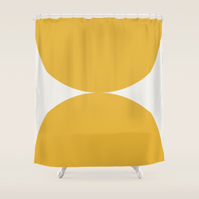 Bold Geometric Shapes Maximalism Xii Golden Yellow Shower Curtain
