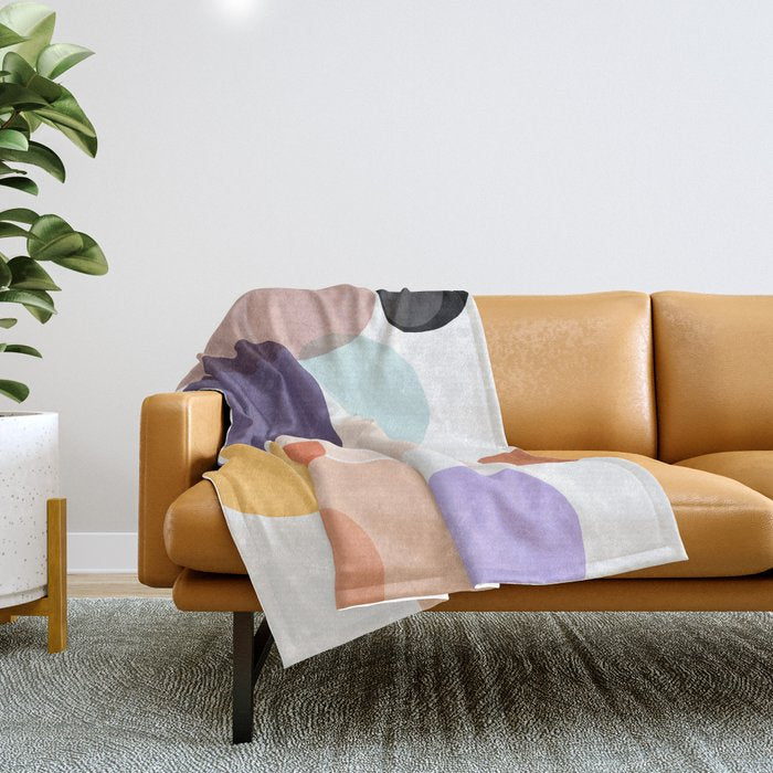 Family Portrait Contemporary Abstract Shapes Throw Blanket