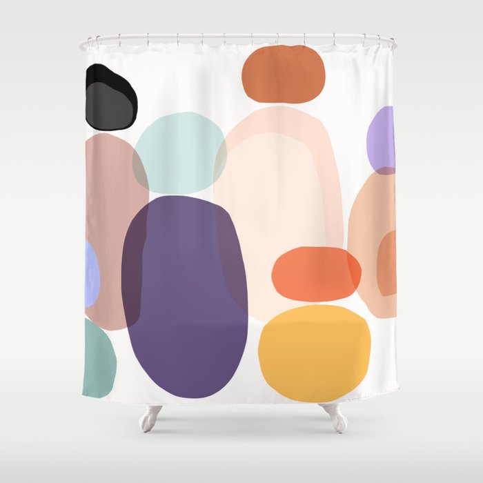 Family Portrait Contemporary Abstract Shapes Shower Curtain