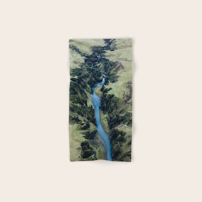 Aerial View Of Fja_rRgljFur Canyon In Iceland Bath Towel