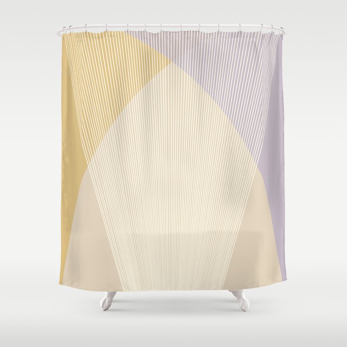 Cecilia Shapes I - Neutral Yellow And Purple Shower Curtain