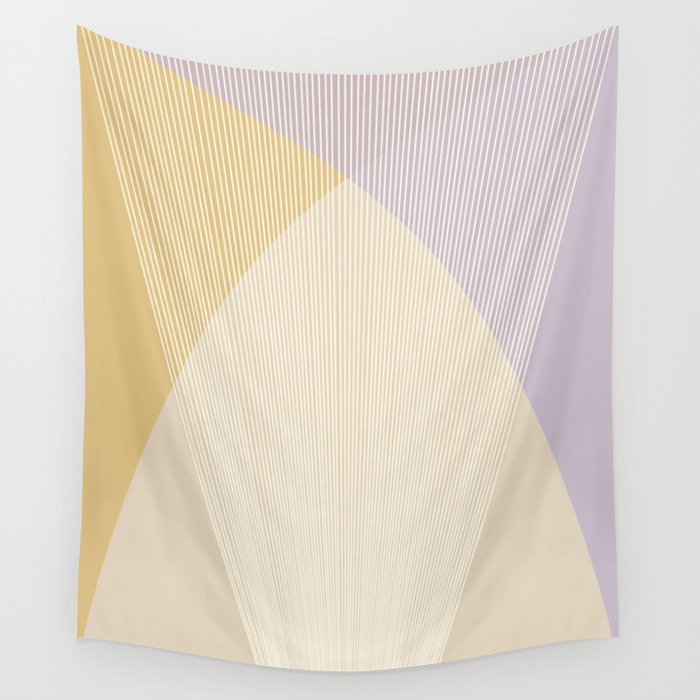 Cecilia Shapes I - Neutral Yellow And Purple Wall Tapestry