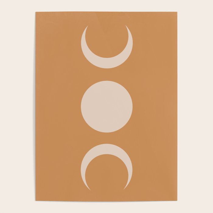 Moon Shapes Minimalism - Desert Sand Poster