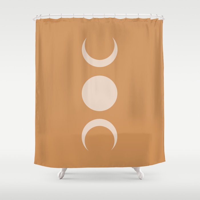 Moon Shapes Minimalism - Desert Sand Shower Curtain