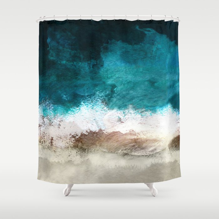Watercolour Summer Beach V Shower Curtain