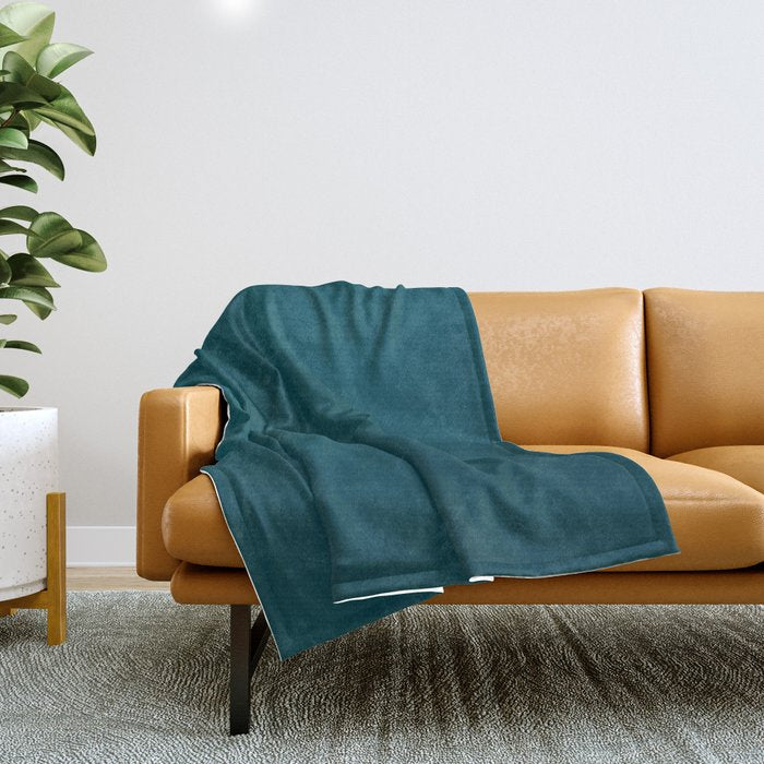 Minimalist Boat In Blue Lake  Throw Blanket