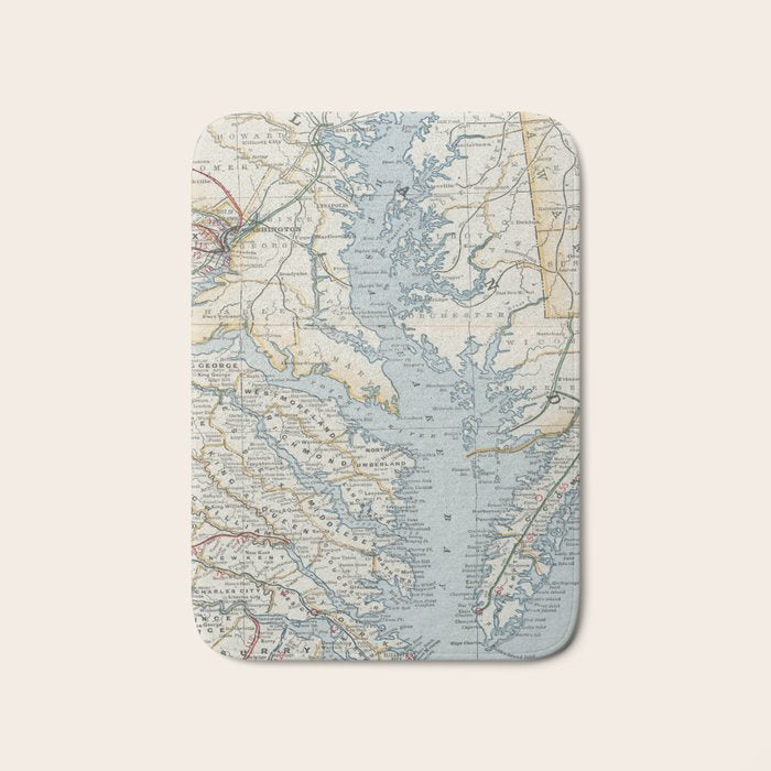Vintage Map Of The Chesapeake Bay (1901) Bath Mat