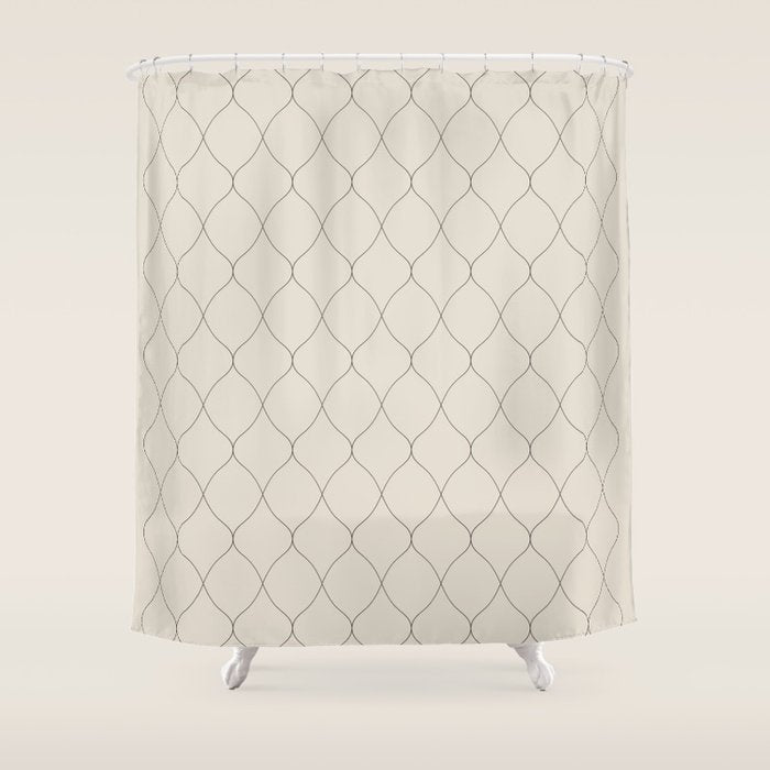 Alva Line Pattern - Smoke Shower Curtain