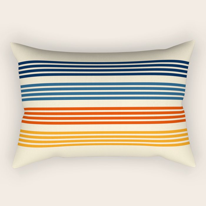 Kenshin - Classic Old School Retro Stripes Rectangular Pillow