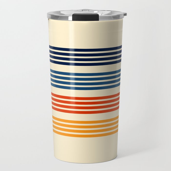 Kenshin - Classic Old School Retro Stripes Travel Mug