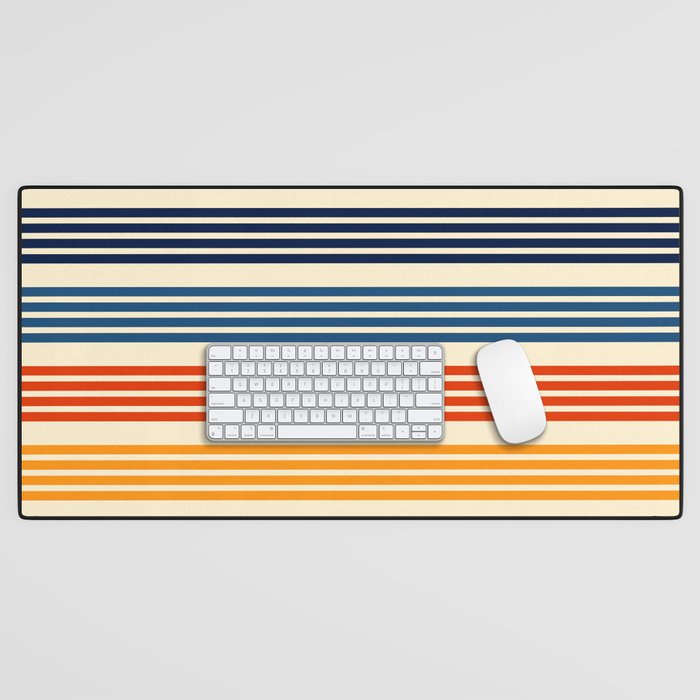 Kenshin - Classic Old School Retro Stripes Desk Mat