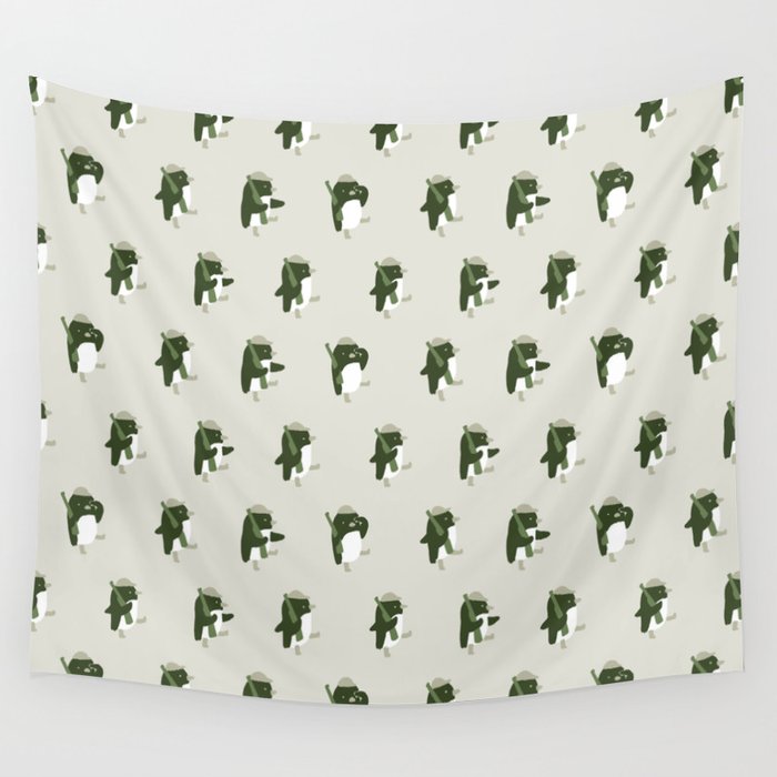 March Of The Penguins Pattern Wall Tapestry