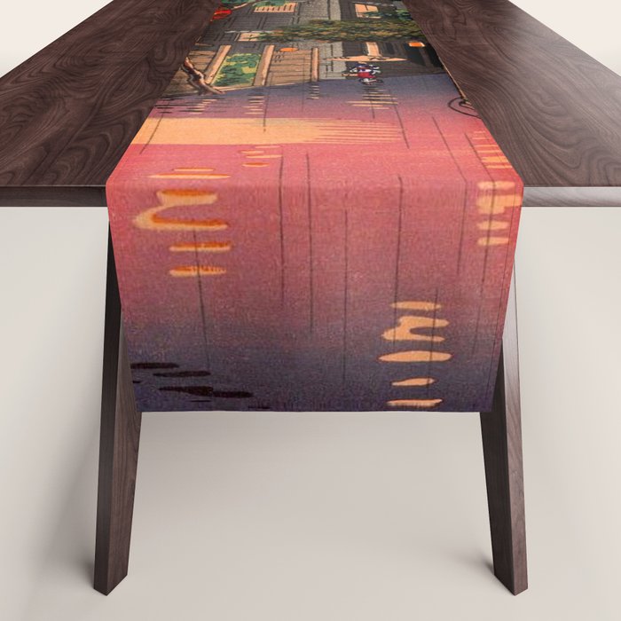 Evening At Ushigome By Tsuchiya Koitsu Table Runner