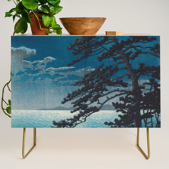 Spring Moon At Ninomiya Beach By Kawase Hasui Credenza