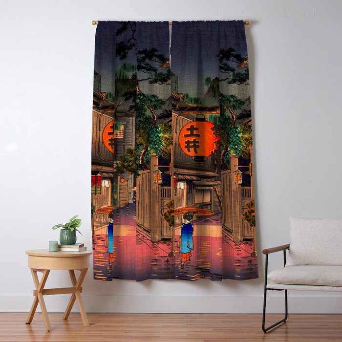 Evening At Ushigome By Tsuchiya Koitsu Window Curtain