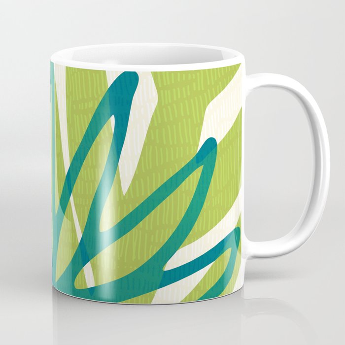 Playful Abstract Plant Shapes Coffee Mug