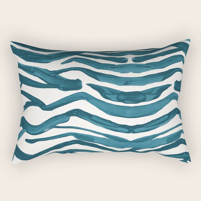 Zebra Print - Teal Palette Rectangular Pillow