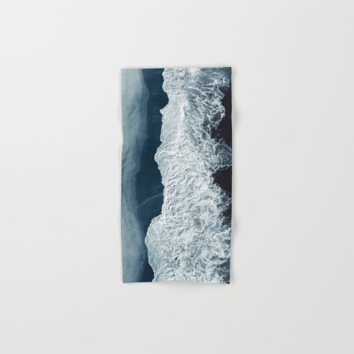 Aerial Ocean Waves - Beach - Dark Blue Ocean - Minimalist Landscape - Sea Travel Photography Bath Towel