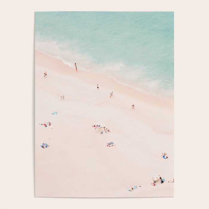 Aerial Beach Summer Bliss - Elegant Minimal Beach People - Ocean - Sea Photography By Ingrid Beddoes Poster