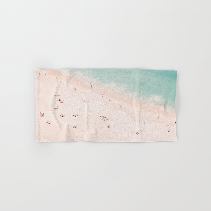 Aerial Beach Summer Bliss - Elegant Minimal Beach People - Ocean - Sea Photography By Ingrid Beddoes Bath Towel
