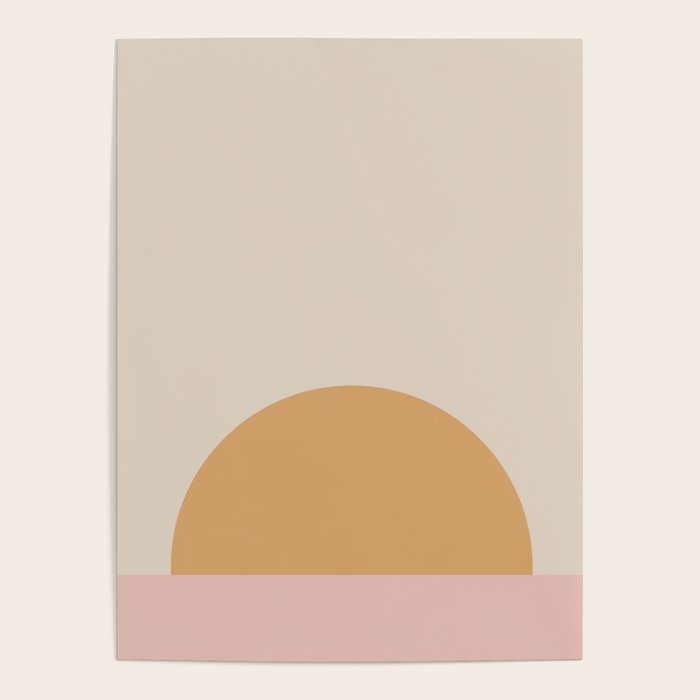 Minimal Sunrise Sunset - Earthy Neutral Poster