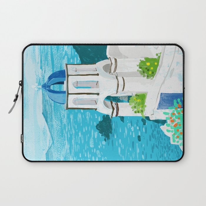 Greek Landscape #Painting #Travel #Greece Laptop Sleeve